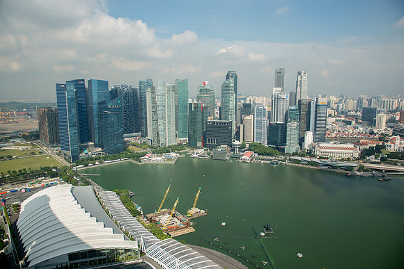 Downtown Singapore and Marina Bay