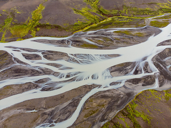 Glacial River Outflow from Above